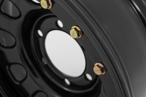 Jeep Wrangler Steel Simulated Beadlock Wheel - Rough Country - 10-slot D-window design - Black - '87-'06